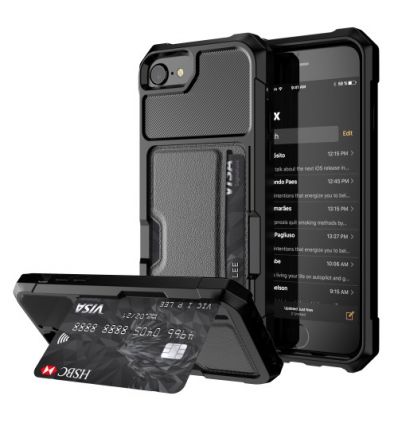 iPhone 8 / 7 - Coque premium carbone porte carte