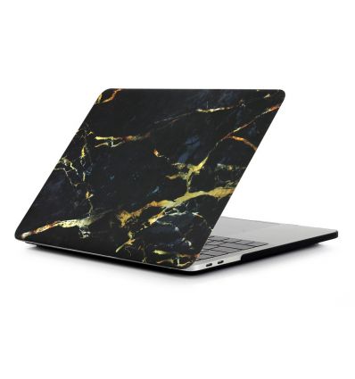 MacBook Air 13 pouces 2018 - Coque motif marbre - Noir / Or