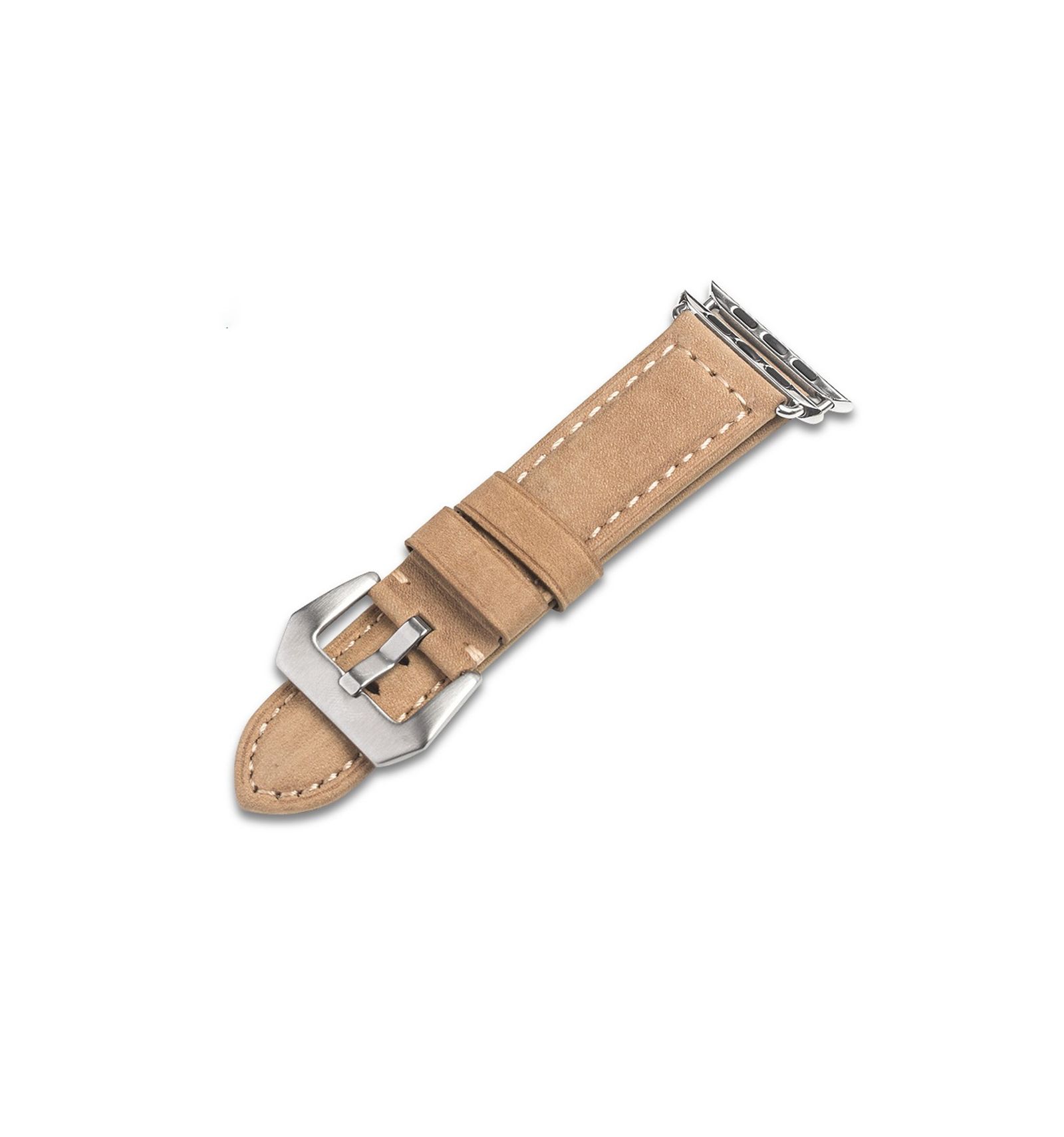 Bracelet Apple Watch 42mm - 44mm en cuir véritable - Marron clair