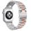 Bracelet en Acier inoxydable pour Apple Watch 42mm - 44mm - Argent / Or rose