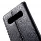 Samsung Galaxy S10 Plus - Etui cuir texturé avec support