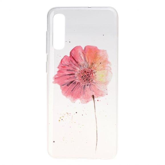 Samsung Galaxy A50 - Coque transparente motif fleur
