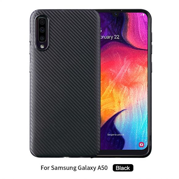 Samsung Galaxy A50 - Coque revêtement fibre de carbone