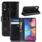 Samsung Galaxy A20e - Étui cuir premium portefeuille - Noir