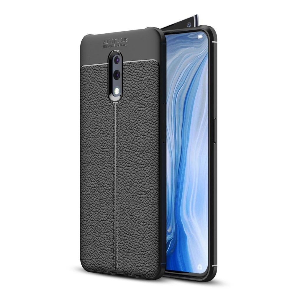  Oppo  Reno  Coque  gel finition simili cuir