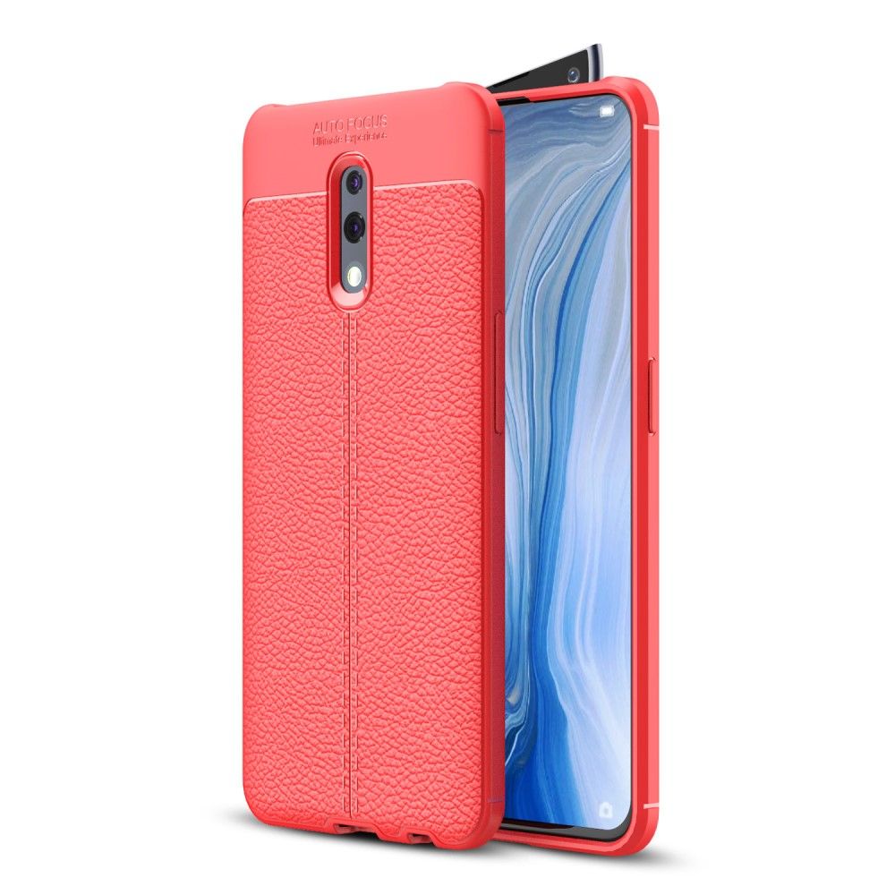  Oppo  Reno  Coque  gel finition simili cuir