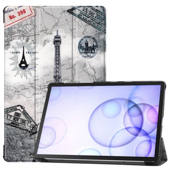 Samsung Galaxy Tab S6 - Coque avec rabat intelligent Tour Eiffel rétro