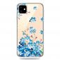 iPhone 11 - Coque transparente fleurs bleues