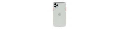 Coque iPhone 11 Pro Max semi transparent avec bouton couleur