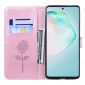 Housse Samsung Galaxy S10 Lite imitation cuir motif rose