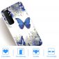 Coque Xiaomi Mi Note 10 Lite Fleurs et Papillons Bleus