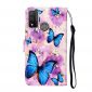 Housse Huawei P Smart 2020 papillons bleus et fleurs