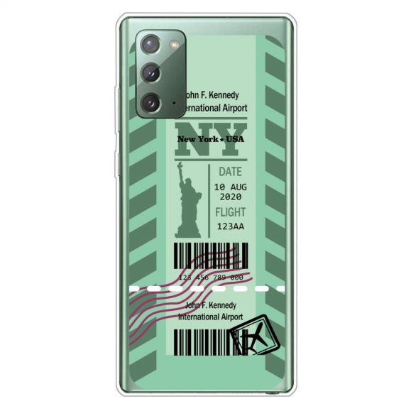 Coque Samsung Galaxy Note 20 Boarding Pass 01 New York