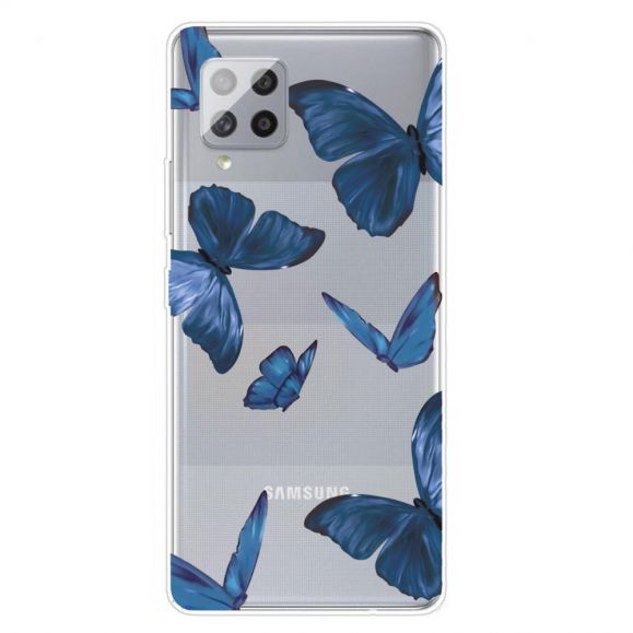 Coque Samsung Galaxy A42 5G Papillons Bleus