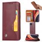 Housse iPhone 12 Pro Max simili cuir stand case - Vin Rouge