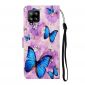 Housse Samsung Galaxy A42 5G papillons bleus et fleurs