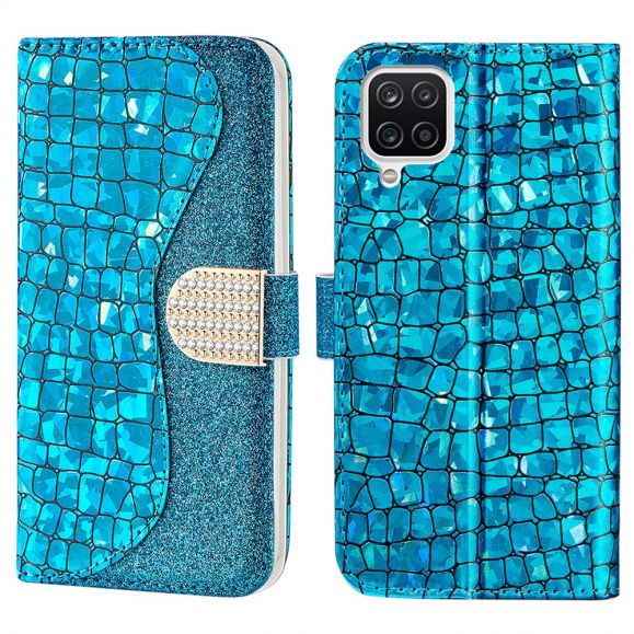 Housse Samsung Galaxy A12 Luxury Croco Paillettes