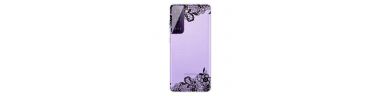 Samsung Galaxy S21 5G - Coque transparente fleur dentelle