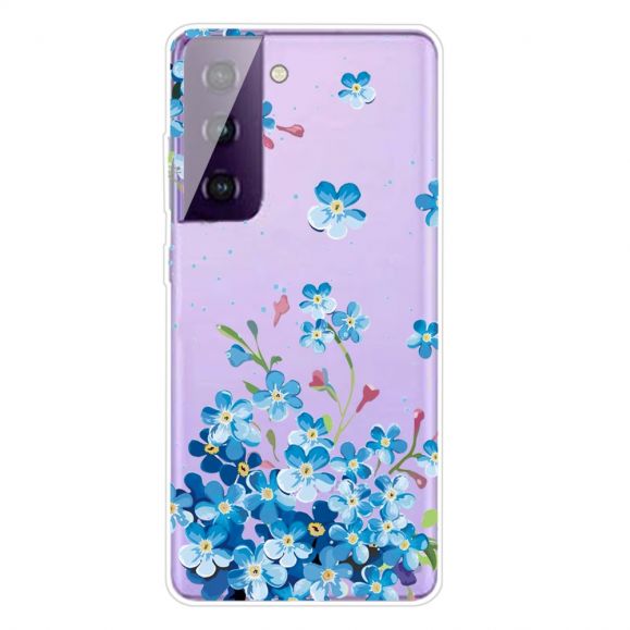 Samsung Galaxy S21 5G - Coque Fleurs Bleues