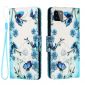 Étui Samsung Galaxy A22 5G fleurs bleues et papillons