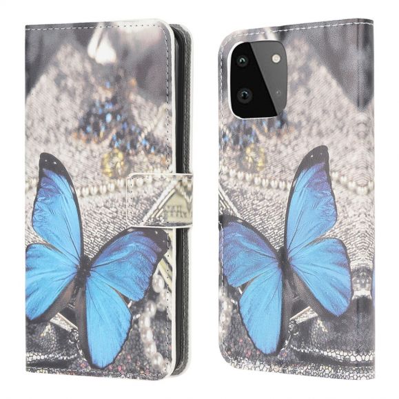 Housse Samsung Galaxy A22 5G Papillons Bleus
