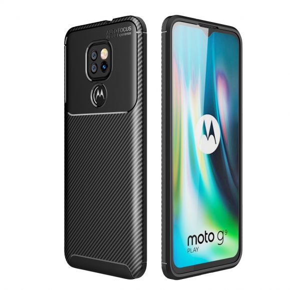Coque Motorola Moto G9 Play effet fibre de carbone