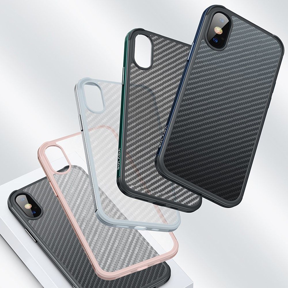 Coque iPhone XR Luxury Series style fibre de carbone