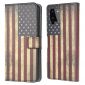 Housse Samsung Galaxy A22 4G Drapeau Américain Vintage