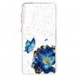 Coque Samsung Galaxy S21 Plus 5G fleurs et papillons bleus
