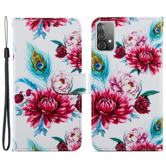 Housse Samsung Galaxy A72 4G / A72 5G Paon fleur