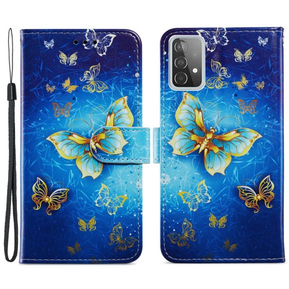 Housse Samsung Galaxy A72 4G / A72 5G Golden Butterfly