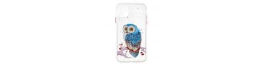 Coque iPhone 11 transparent hibou perché