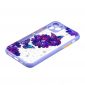 Coque iPhone 11 transparent fleurs et papillons violets