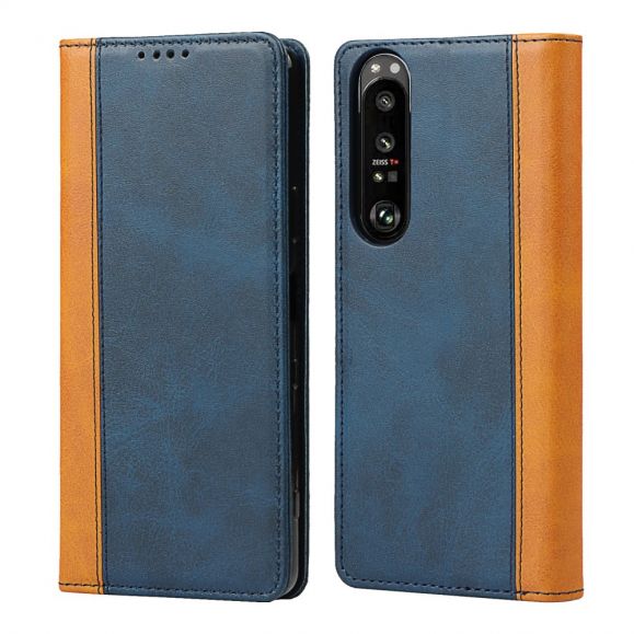 Housse Sony Xperia 1 III LISA simili cuir bicolore