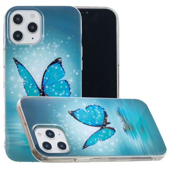 Coque iPhone 12 Pro Max Luminous papillon bleu