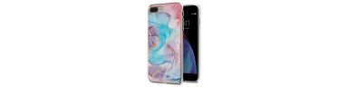 Coque iPhone 8 Plus / 7 Plus marbre coloré bleu