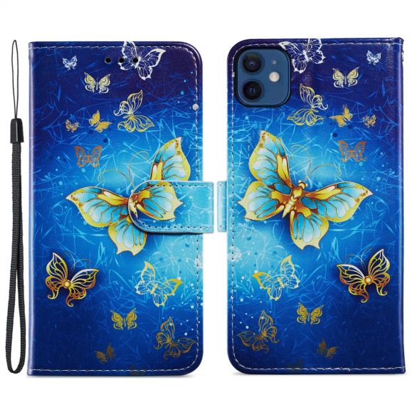 Housse iPhone 12 mini Golden Butterfly