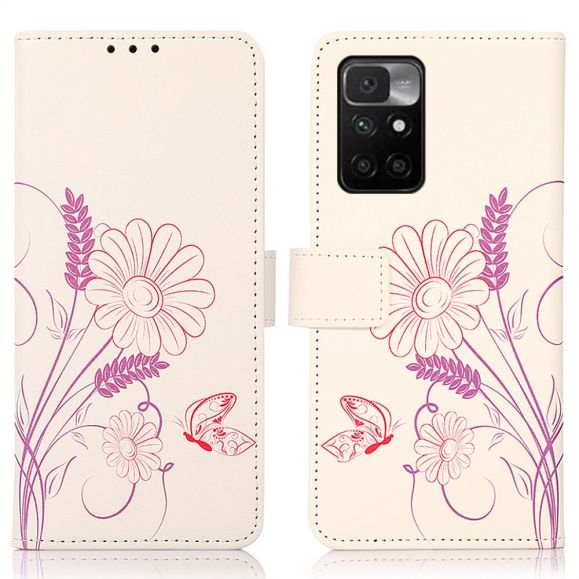 Housse Xiaomi Redmi 10 Illustration Fleurs et Papillon