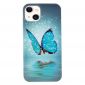 Coque iPhone 13 Fluorescente papillon bleu