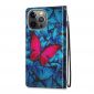 Housse iPhone 13 Pro Max Papillons rose et bleus