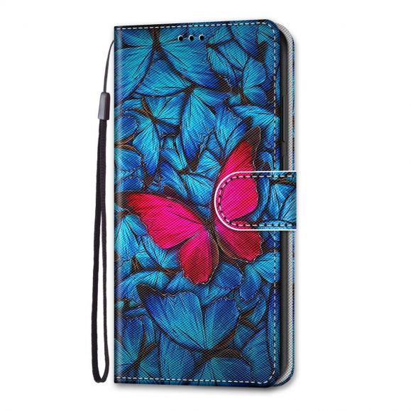 Housse iPhone 13 Pro Papillons bleus et rose