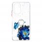 Coque Xiaomi Mi 11i 5G / Poco F3 fleurs et papillons bleus avec anneau