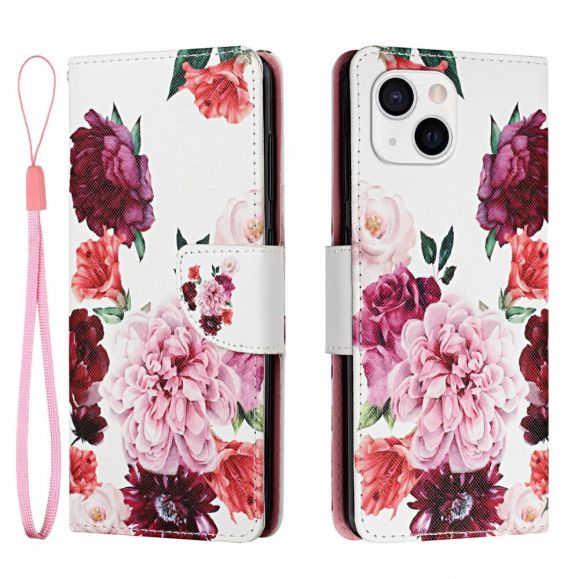 Housse iPhone 13 mini Pivoine fleur