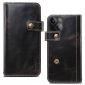 Housse iPhone 13 mini cuir vintage coutures
