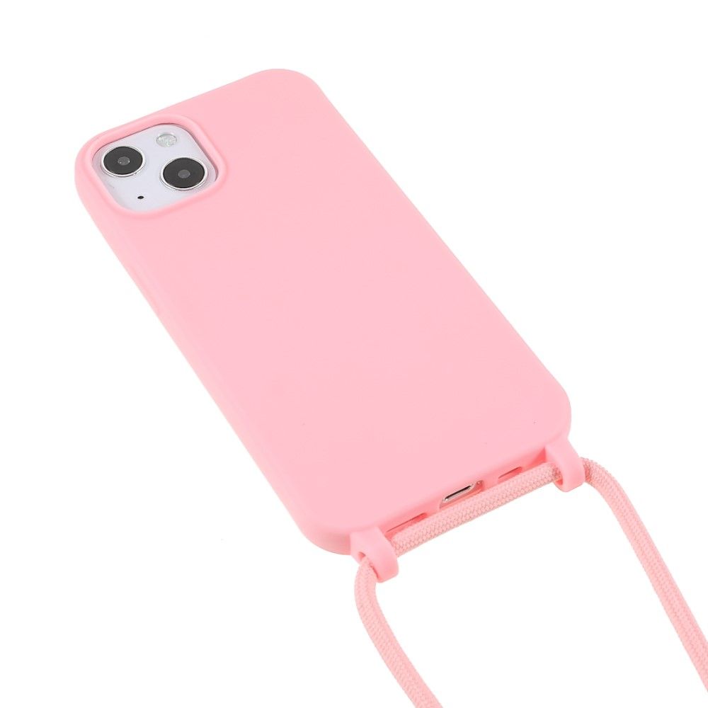 Coque Cordon Pour iPhone 13 Mini (5.4) Protection Renforcé Coins TPU  AntiChoc Avec Cordon Rose