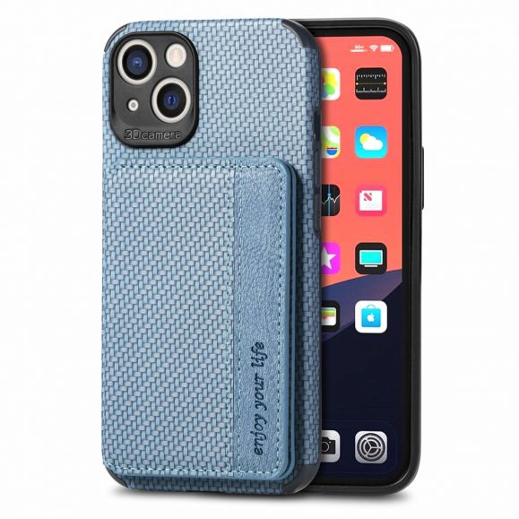 Coque iPhone 13 Fibre Carbone Porte Cartes