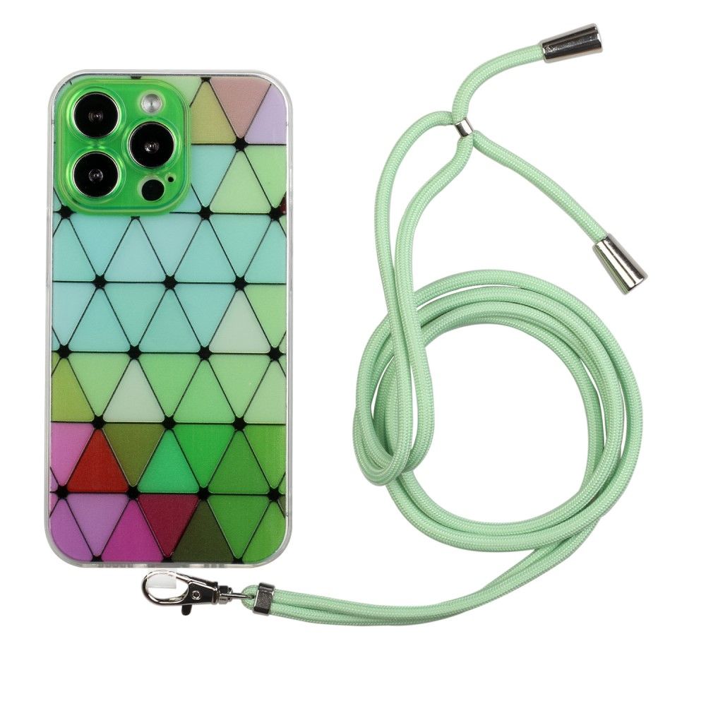 Coque iPhone 13 Pro MONA Rhombus à cordon