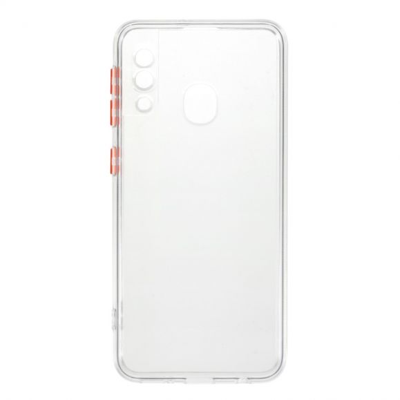 Coque Samsung Galaxy A20e transparente avec boutons rouges