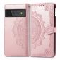 Housse Google Pixel 6 Pro Mandala relief en simili cuir