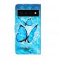 Housse Google Pixel 6 Pro papillons bleus scintillants